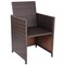 Mix Brown PE Rattan Patio Chair Set 6 Chairs 4 Ottomans Cushioned Outdoor